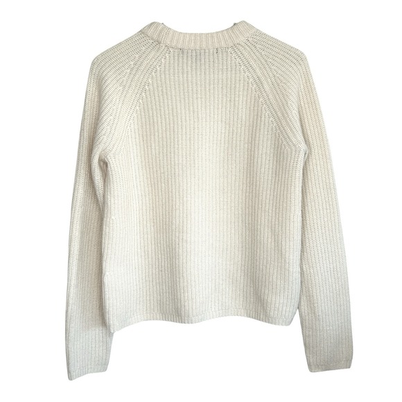 Quince Mongolian Cashmere Fisherman Crewneck Sweater XS Heritage Boxy Cozy Ivory - Picture 2 of 8